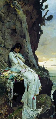 Julia the Elder, daughter of Augustus, is exiled to Ventotene on charges of adultery, 2 BCE, by Pavel Svedomsky (1849-1904), Kyiv National Picture Gallery.