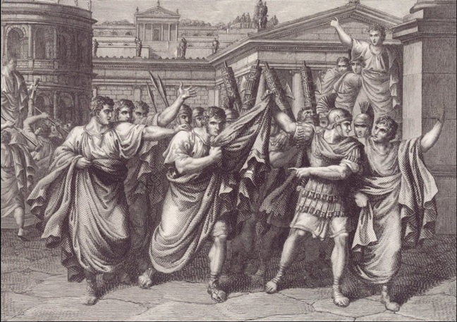 Sejanus is arrested, 31 BCE, October 18 (Bartolomeo Pinelli) (G. Mochetti) from Istoria Romana, 1810