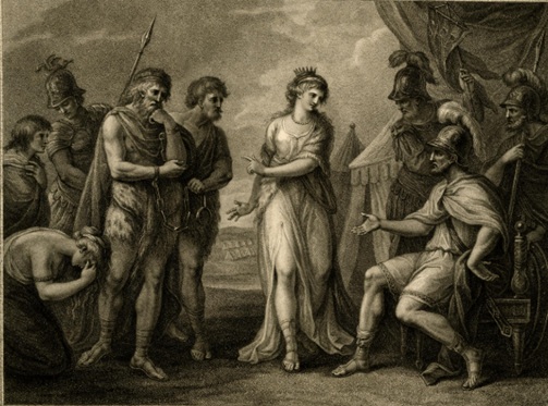 Caractacus, King of the Silures, delivered to Ostorius by Cartismandua, Queen of the Brigantes, 51 CE(William Hamilton) (Francesco Bartolozzi) The British Museum, London, 1868,0808.2826  