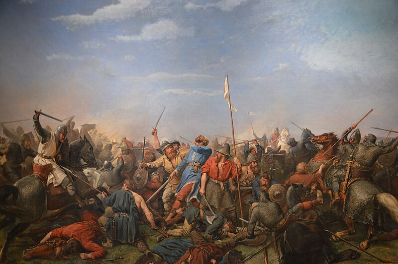 Battle of Stamford Bridge - Harold II defeats and kills Harald III Hardrada,  1066, September 25 (Peter Nicolai Arbo) (1831-1892) 	
Nordnorsk Kunstmuseum,  Tromsø