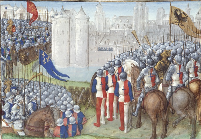 Baldwin III, Louis VII and Conrad III besiege Damascus, 1148, July 24 (from Chronique d