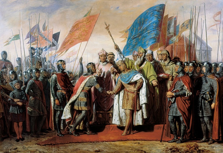 Meeting of Philip II Augustus and Richard I Lionheart and at Gisor, 1188 CE, January 21  (Gillot Saint-Evre) (1791–1858)    Château de Versailles, MV 383