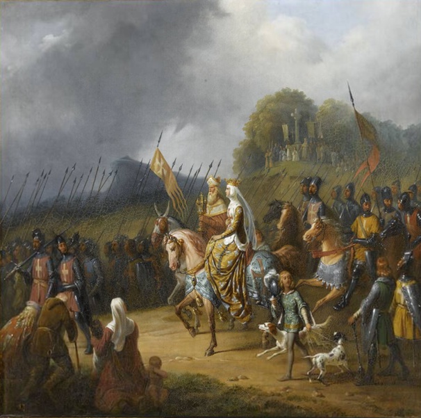 Margaret of France leads the Hungarians on crusade, 1196 (Edouard Pingret) (1788-1875)  Musée National du Château et des Trianons, Versailles, MV 452