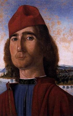 A Man with Red Beret, ca. 1490-1493 (Vittore Carpaccio) (1465-1526)     Location TBD        