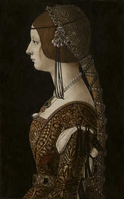 Empress Bianca Maria Sforza, ca. 1493 (Ambrogio de Predis)(1452-1508)     National Gallery of Art, Washington D.C. 1942.9.53 