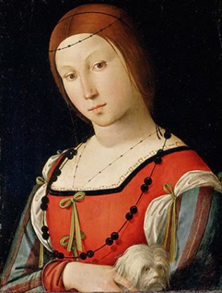 A Woman with Dog, ca. 1505 (Lorenzo Costa) (1460-1535) Royal Collection, Windsor Castle, UK, RCIN 405762