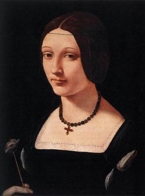 A Lady as St Lucy, ca. 1500 (Giovanni Antonio Boltraffio)   (1467-1516)       Museo Thyssen-Bornemisza, Madrid, Inv. no. 52 (1934.44)    