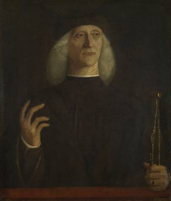 A Man with Dividers, ca. 1500 (Gentile Bellini) (1427-1509) The National Gallery, London, UK, NG1213