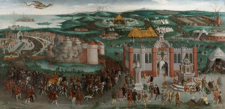 Field of the Cloth of Gold, monarchs of England and France meet, 1520. June 7-24 (British School) Royal Collection Trust,	UK,	RCIN 405794