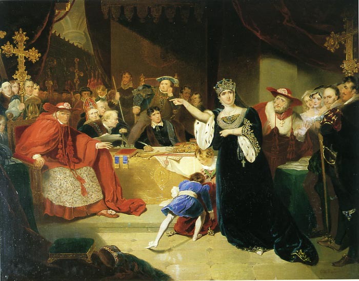 Trial of Queen Catherine of Aragon, 1529, (George Henry Harlow) (1787-1819) Royal Shakespeare Theatre, Stratford-upon-Avon, STRPG:A: 1993.58