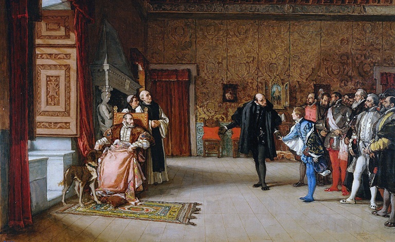 Charles V first meets his son Juan de Austria at Yuste, ca. 1558 (Eduardo Rosales Gallinas) (1836-1873) Museo Nacional del Prado, Madrid, P004610