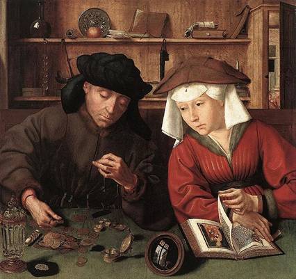 The Moneylender and his Wife, ca. 1514  (Quentin Matsys) (1466-1530)   Musée du Louvre, Paris  