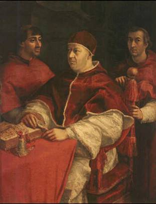 Pope Leo X,1513-1521 ca. 1518  (Raphael) (1483-1520)   Galleria degli Uffizi, Firenze