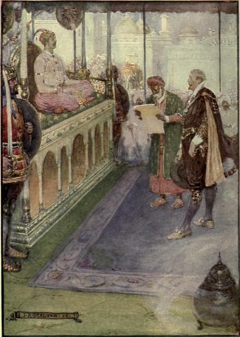 Mughal Emperor Jahangir receives Sir Thomas Roe, 1616, January 10 (Joseph Ratcliffe Skelton) (1865–1927)