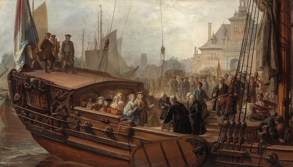 The Welcome by the Mayors of Rotterdam of William IV, Prince of Orange and his Consort Anne of Great Britain, 1734 (Jacob Spoel) (1820-1868) Museum Boijmans, Rotterdam, 11821 (MK)