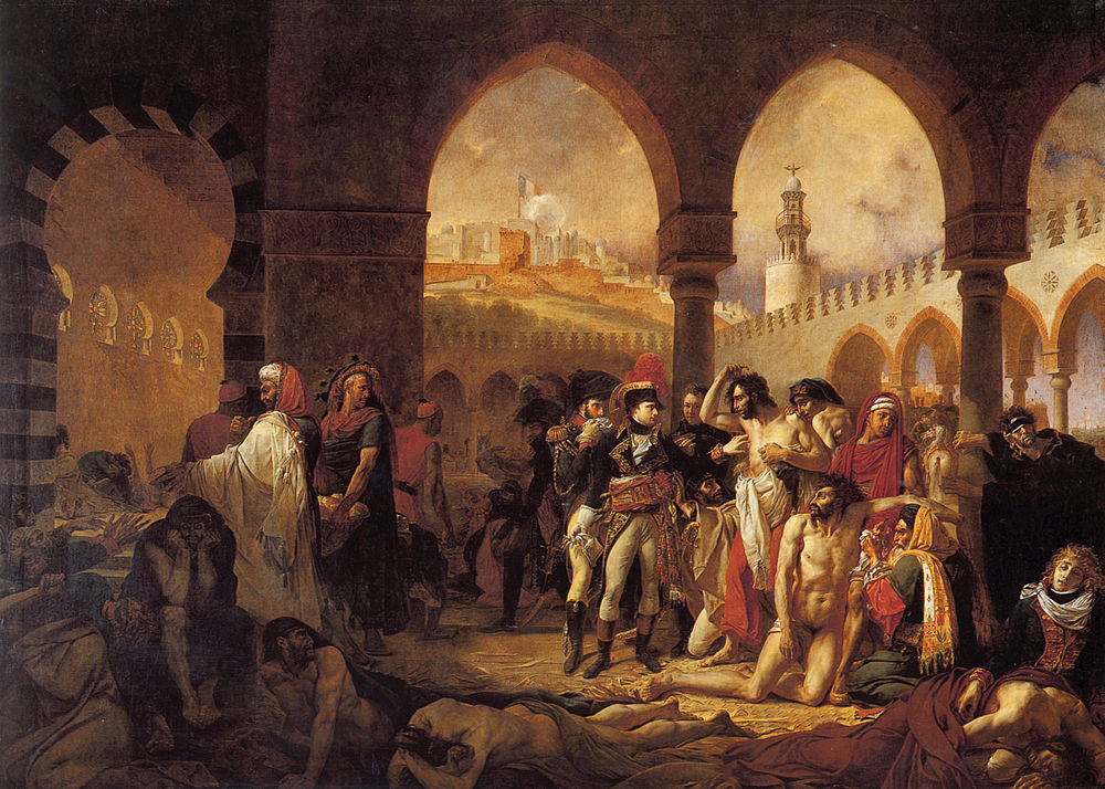 Napoleon Bonaparte visitant les pestiferes de Jaffa, 1799, March 11 (Antoine-Jean Gros)
