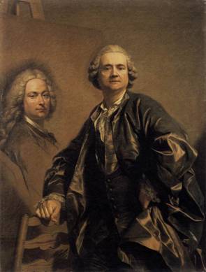 Self-Portrait with his father, ca. 1762  (Louis Michel van Loo) (1707-1771) Musée National du Château et des Trianons, Versailles 