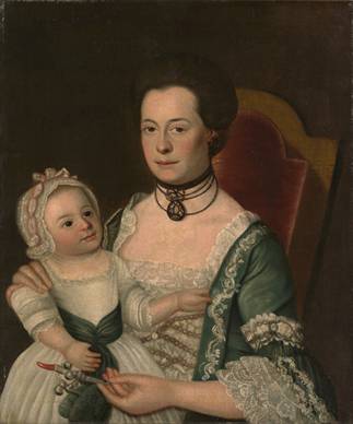 Mrs. Jacob Hurd and child,  ca. 1762 (attributed to William Johnston) (1732-1772)   The Metropolitan Museum of Art, New York, NY    64.114.2 