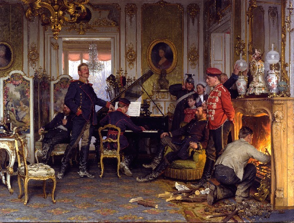 German troops quartered outside Paris, 1870, October (Anton von Werner) (1843-1915)  Alte Nationalgalerie, Berlin,  AI 521