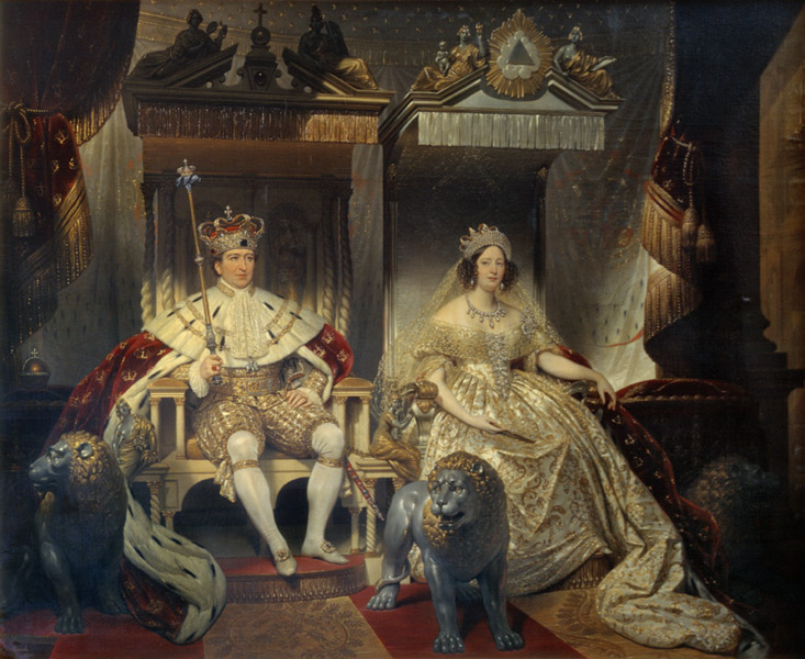 Coronation of Christian VIII of Denmark and Caroline Amalie, June 28th, 1840,  painted in 1841 by Joseph-Désiré Court (1797-1865)  Statens Museum for Kunst  KMS606. 