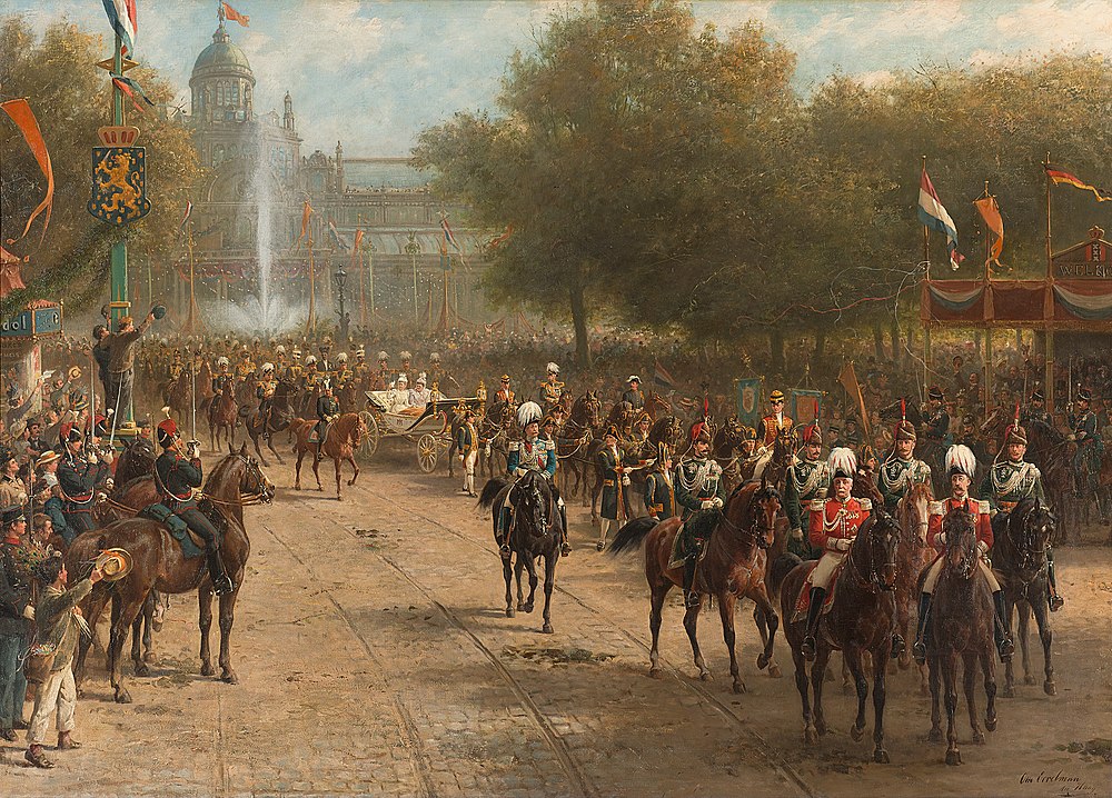 Frederiksplein in Amsterdam during the entry of Queen Wilhelmina, 1898, September 5th,  Rijksmuseum, Amsterdam, SK-A-1849