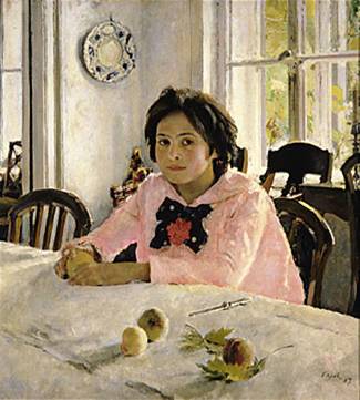A Girl with Peaches, ca. 1887 (Valentin Serov) (1865-1911)   Location TBD 