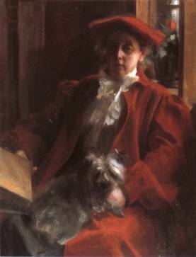 Emma Zorn and Mouche, ca. 1902  (Anders Zorn) (1860-1920) 