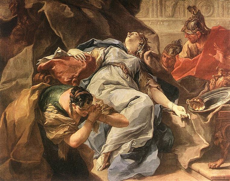 Death of Sophonisba, 203 BCE, by Giambattista Pittoni (1687-1767) Pushkin Museum