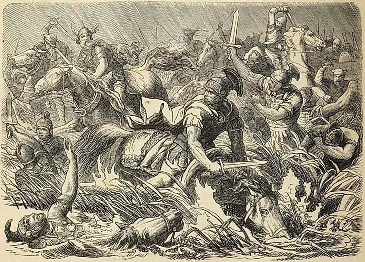 Roman Emperor Decius killed at the Battle of Abritus, 251 CE, June (Peter Johann Nepomuk Geiger) (1805–1880)
