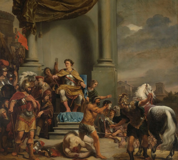 Titus Manlius Torquatus orders the beheading of his son, 340 BCE (Ferdinand Bol) (1616-1618) Rijksmuseum, Amsterdam, SK-A-613