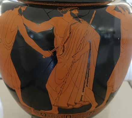 Hipparchus, tyrant of Athens, murdered by Aristogeiton and  Harmodios, 514 BCE (Syriskos Painter) Martin von Wagner Museum, University of Würzburg, Germany