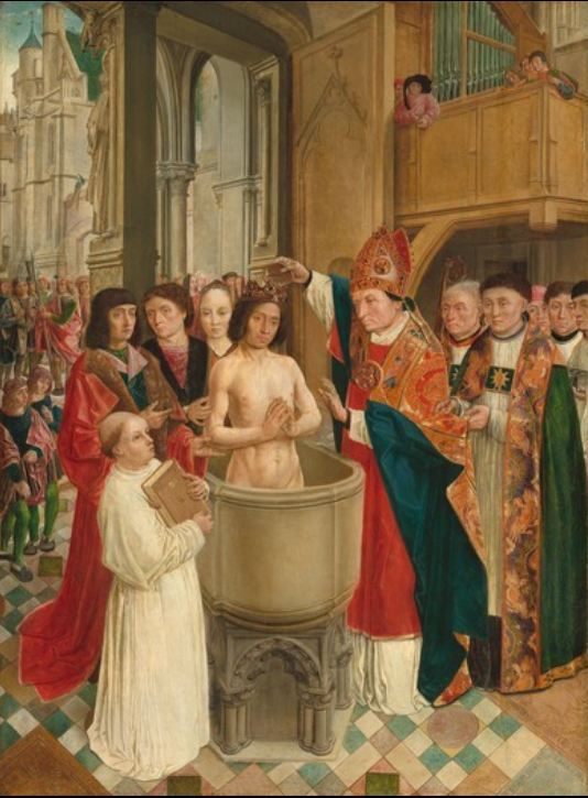 Baptism of Clovis, December 25th, 508, by Master of St Giles, National Gallery, Washington, DC, 1952.2.15