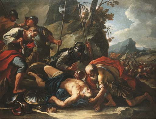 Battle of Megiddo, Egypt defeats Judah Death of Josiah, King, 609 BCE (Francesco Conti) (1681-1760) 