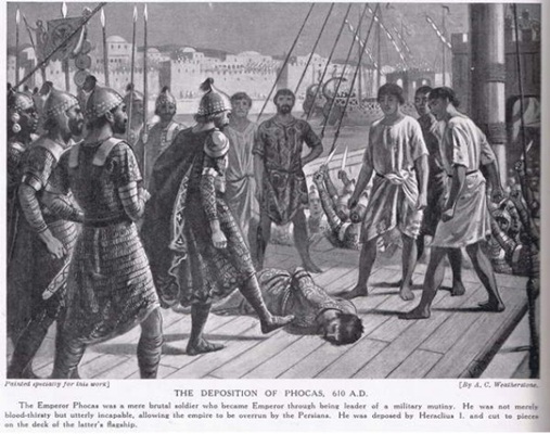 Downfall of Phocas, 610 CE  (Alfred C. Weatherstone) (1863–1945) 
