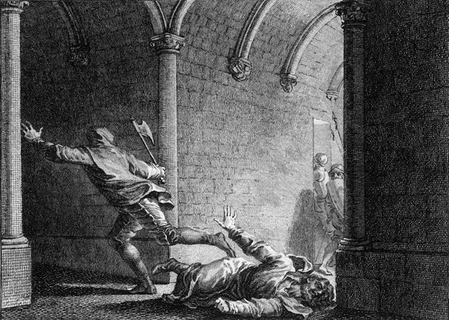 Assassination of Ebroin, Frankish Mayor of the Palace, 681 (Jean Michel Moreau) (1741-1814)
