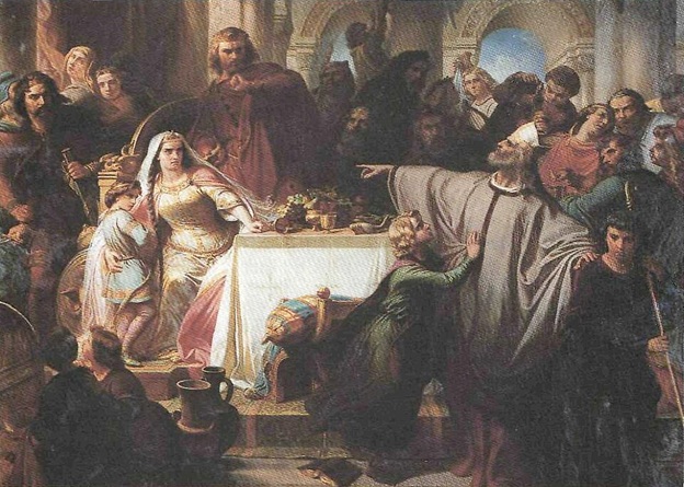 St. Lambert excoriates Alpaide, Pepin II