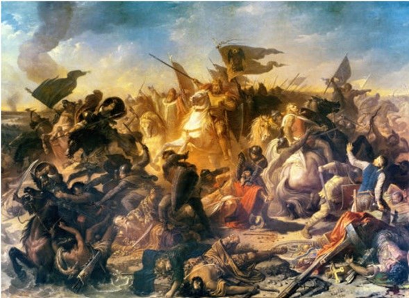 Battle of Lechfeld, 955, August 10 (Michael Echter) (1812-1879) Stiftung Maximilianeum,  München  	
