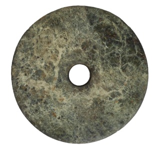 Ceremonial Disc (Bi) 玉璧, ca. 3300-2200 BCE (Liangzhu culture - jade nephrite) The Cleveland Museum of Art, OH, 1917.974