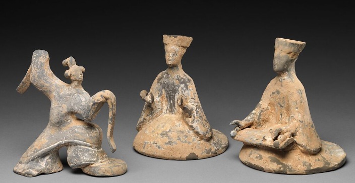 漢 彩繪陶樂舞俑（一組）, Dancer and Musicians ca. 1 CE (Han Dynasty) The Metropolitan Museum of Art, New York, NY, 1994.605.85a–c