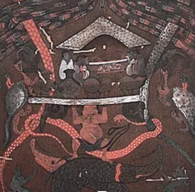 Funerary banner from the tomb of Lady Dai (Xin Zhui) detail, Mawangdui, Hunan Museum, Changsha