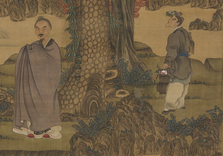 Self-Portrait, 1635 (Chen Hongshou) (1598–1652) National Palace Museum, Taipei, Inv. 00094300000,    明陳洪綬喬松仙壽圖　軸
