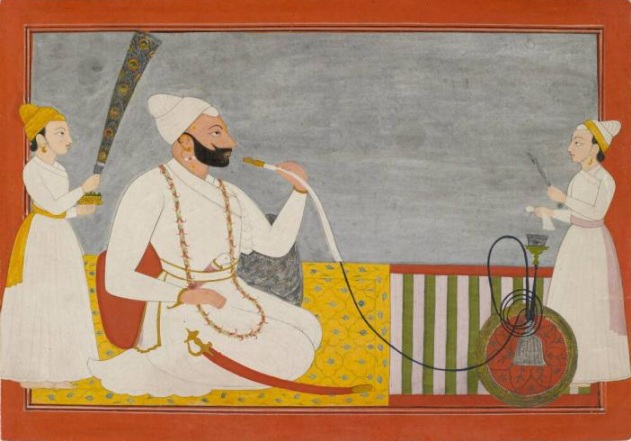 Raja Ajmat Dev of Mankot and attendants, ca. 1730 (Unknown Artist) The Museum of Fine Arts, Houston, TX, 2009.478
