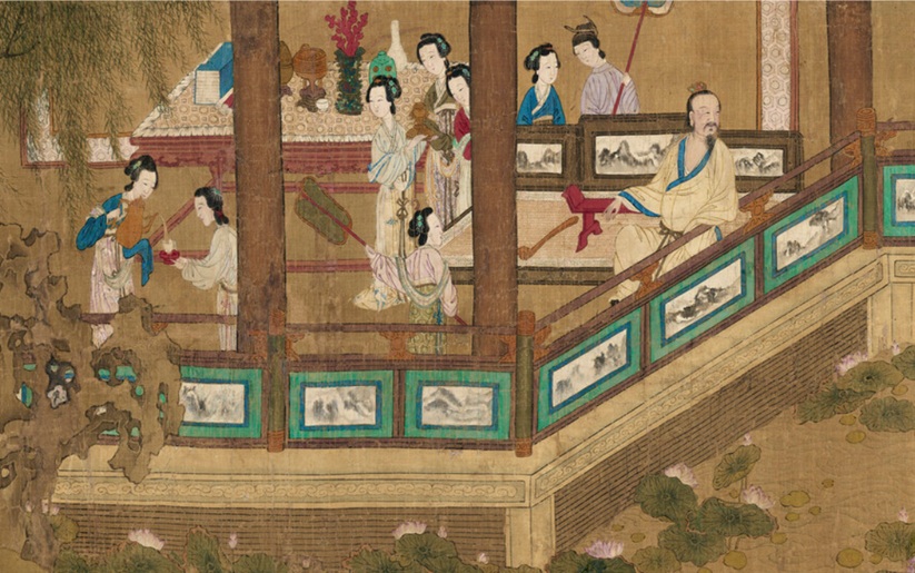 Seeking Cool in the Summer Garden (detail),  ca. 1540 (attributed to Qiu Ying) (1494-1552)