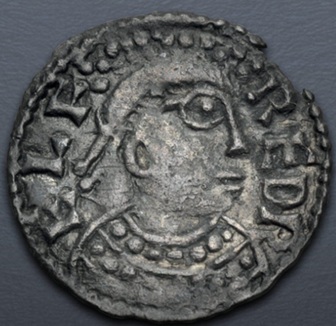 Alfred the Great (r. 871-899), ca. 880 CE (London Mint - AR Halfpenny)