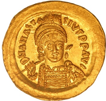 Anastasius III, 491-518 CE (Constantinople Mint - Gold Solidus)