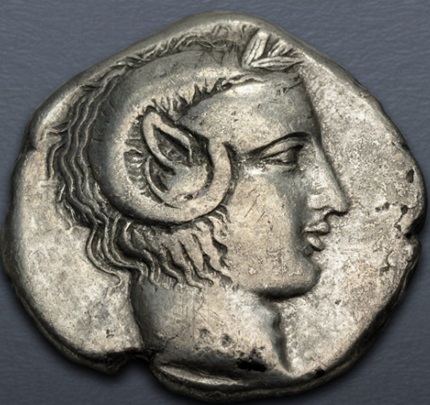 Apollo Karneios, 430-400 BCE (Lucania Metapontion mint - AR Nomos)
