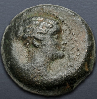 Berenike II, wife of Ptolemy III 244-241 (Heraklea by the Sea or Seleukeia in Pieria mint - AE Tritartemorion)