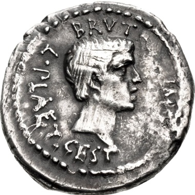Brutus, 42 BCE, Summer, Autumn (western Asia Minor or northern Greece - military mint (with Cassius) -  AR Denarius)