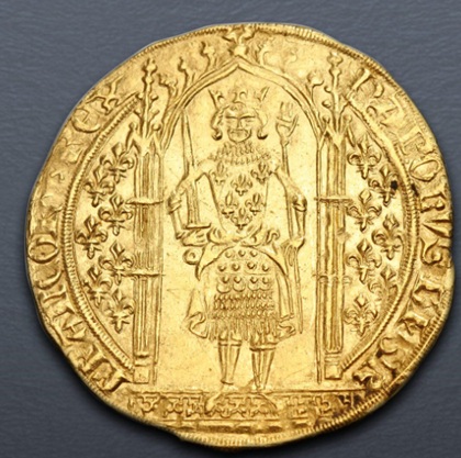 Charles V le Sage, 1365 CE, April 20 (France Royal Mint - AV Franc à pied)