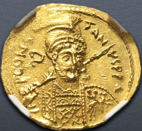 Constantine IV Pogonatus, 681-685 CE (Constantinople mint, 7th officina - AU solidus)